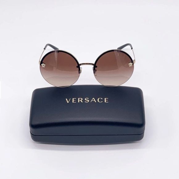 New! Versace Round Brown 59mm Sunglasses main image 4
